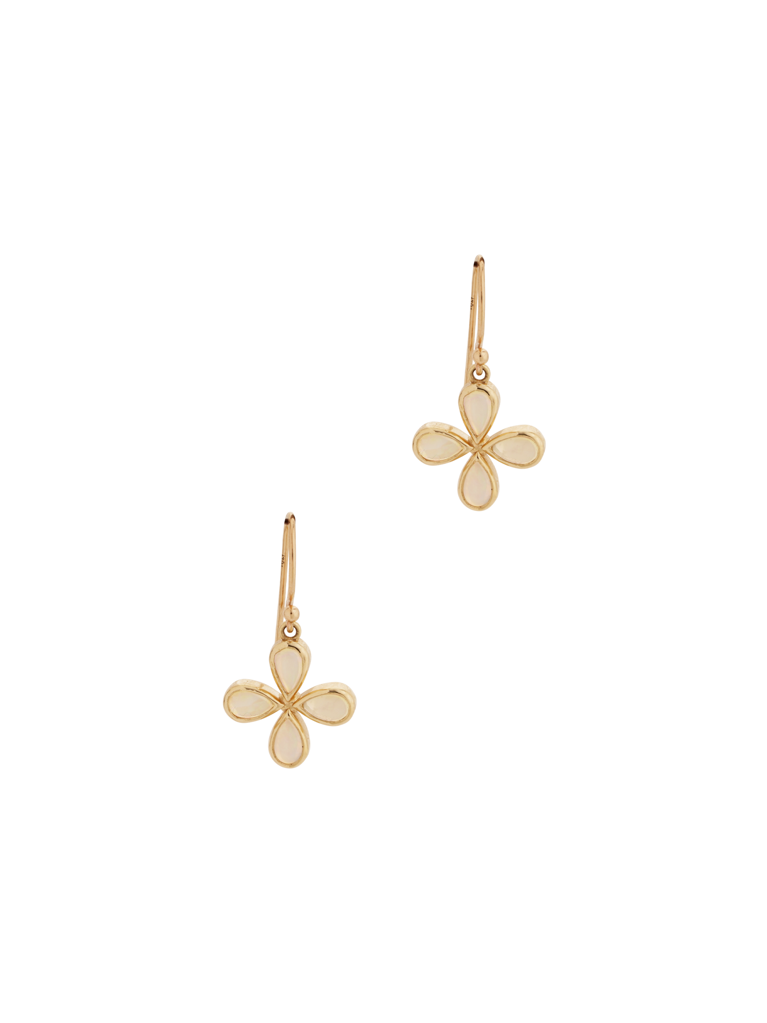 Opal flower earrings